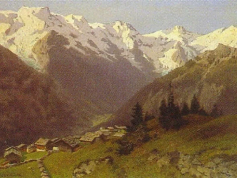 1838-Marie von Keudell - Paesaggio alpino nei pressi di Mürren, nell'Oberland bernese.